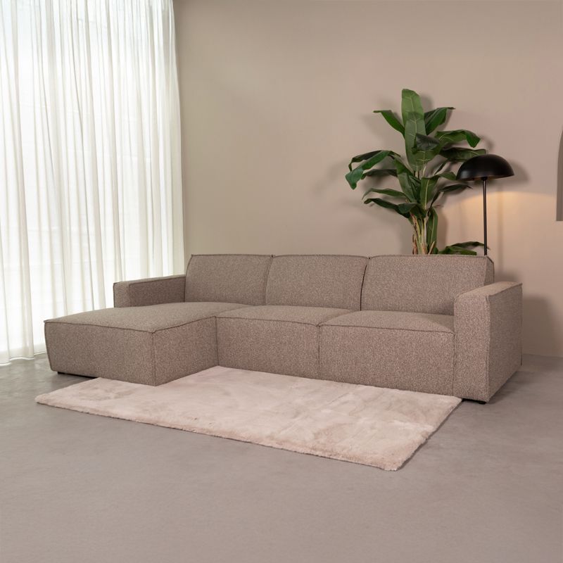 Hoekbank Kay | Longchair | Mushroom Royal Bouclé