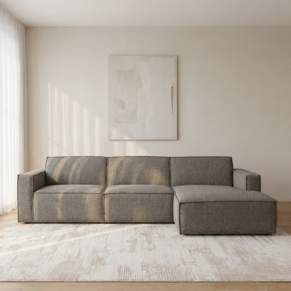 Hoekbank Kay | Longchair | Mushroom Royal Bouclé — Algemene Sfeerfoto