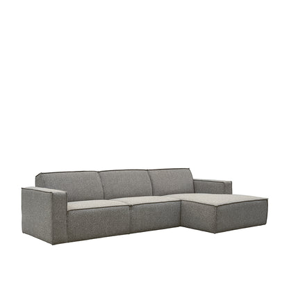 Hoekbank Kay | Longchair | Mushroom Royal Bouclé — Vooraanzicht - witfoto