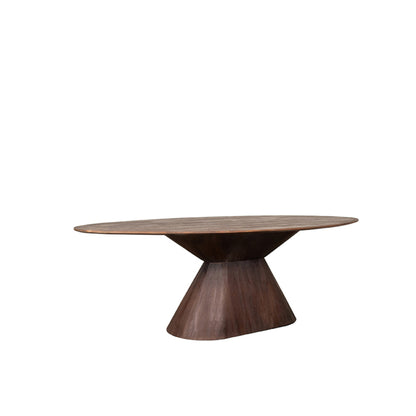 Eettafel Jagger | Bruin Mangohout — Zijaanzicht - witfoto