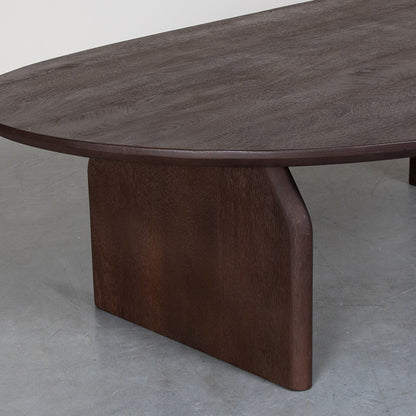 Salontafel Cooper bruin mangohout, detail van het materiaal
