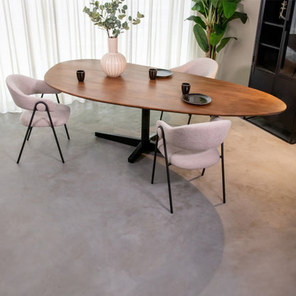 Eettafel Rosie | Naturel Mangohout — Zijaanzicht - sfeer