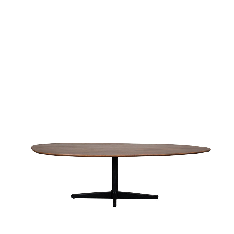 Eettafel Rosie | Naturel Mangohout — Zijaanzicht - witfoto