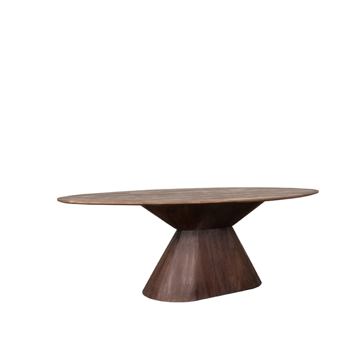 Eettafel Jagger | Bruin Mangohout — Zijaanzicht - witfoto