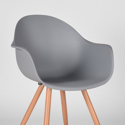 Eetkamerstoel Parma grijs polypropeen, detail van het materiaal