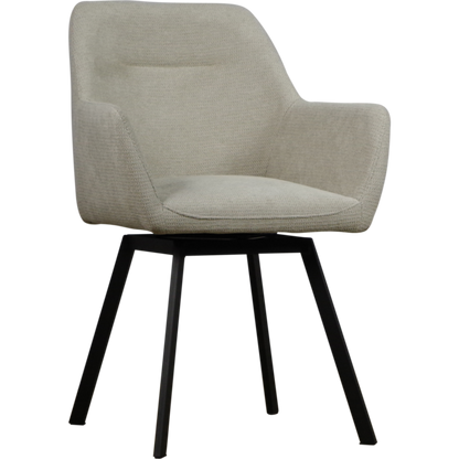 Eetkamerstoel Stine | Beige Swivel Stof
