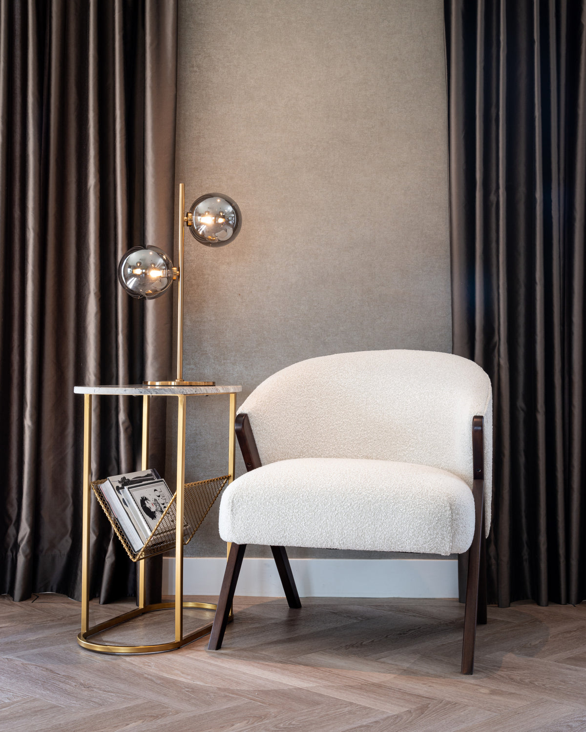 Fauteuil Mia | Wit Bouclé