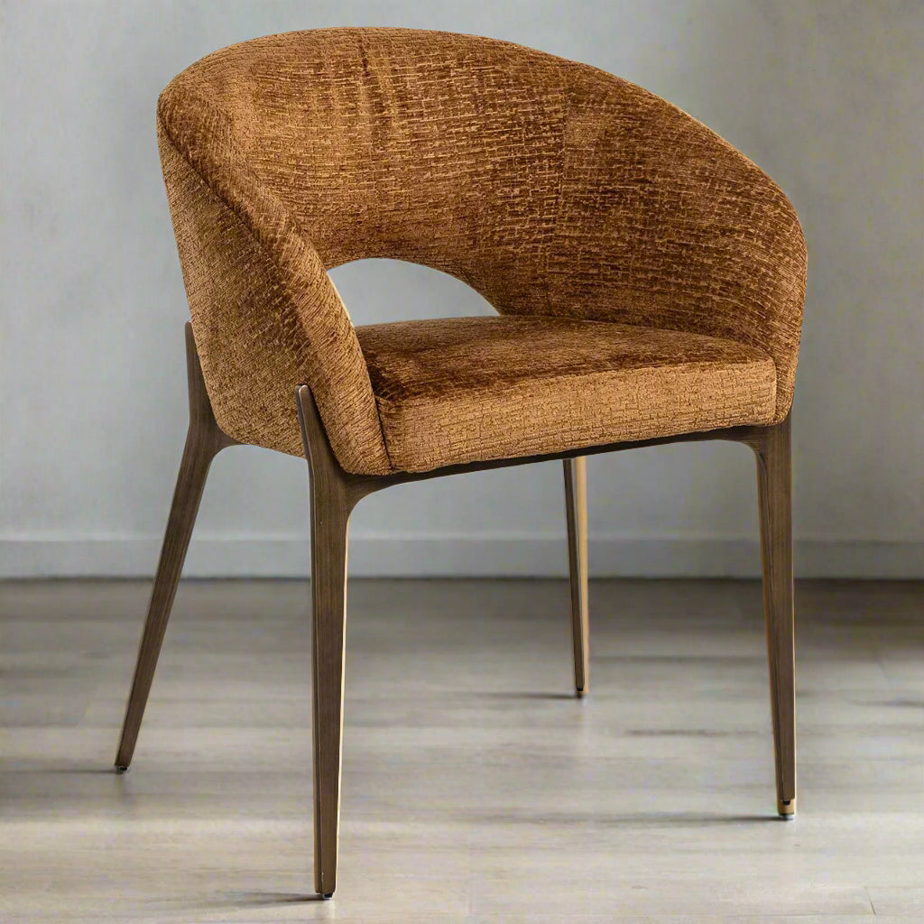 Eetkamerstoel Kenzi | Bruin Stof