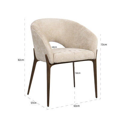 Eetkamerstoel Kenzi | Beige Stof