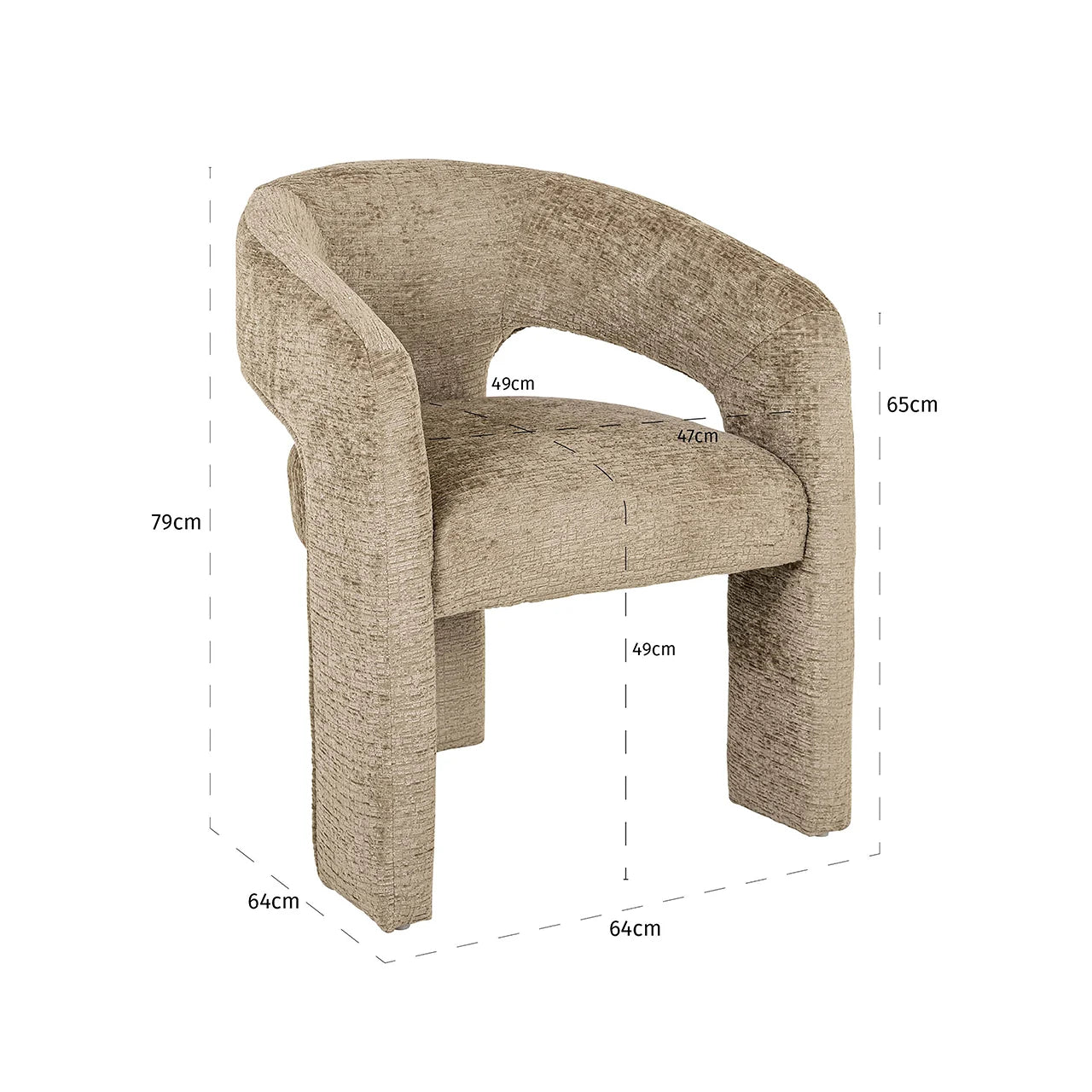 Eetkamerstoel Belle | Zand Stof