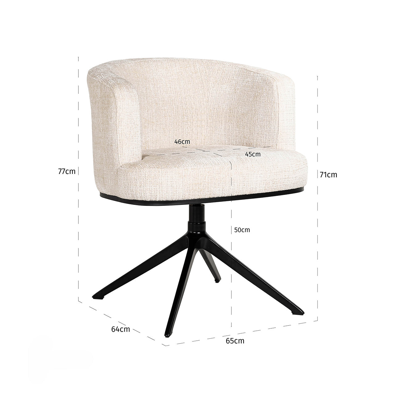 Eetkamerstoel Cheyenne | Wit Stof