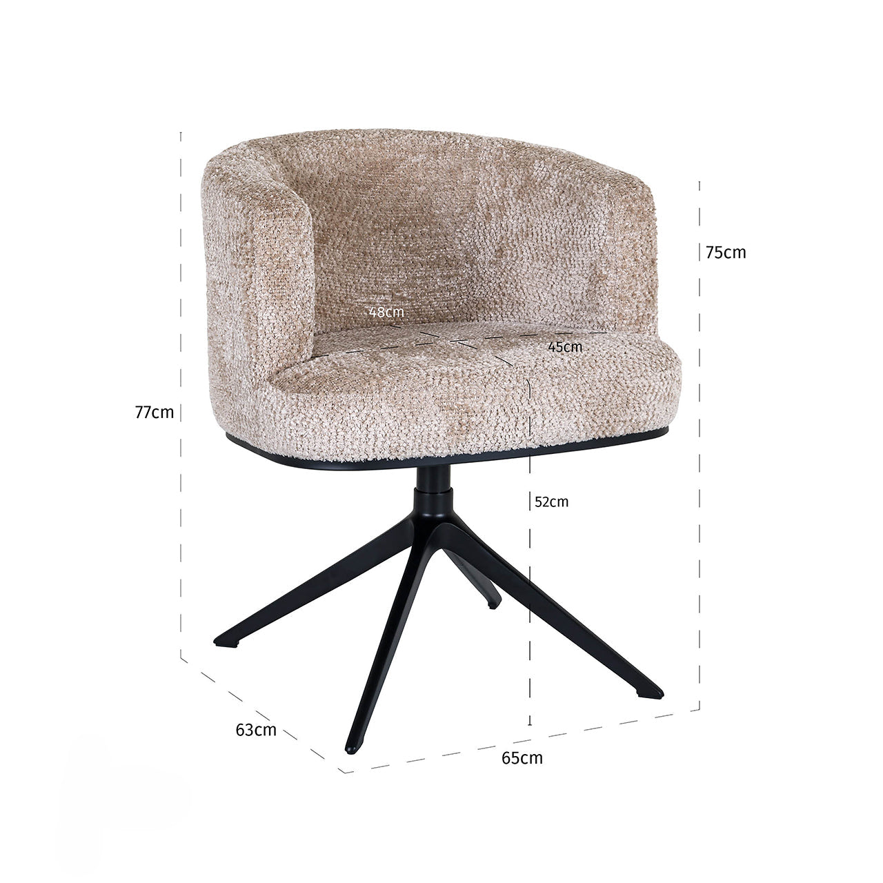 Eetkamerstoel Cheyenne | Bruin Stof