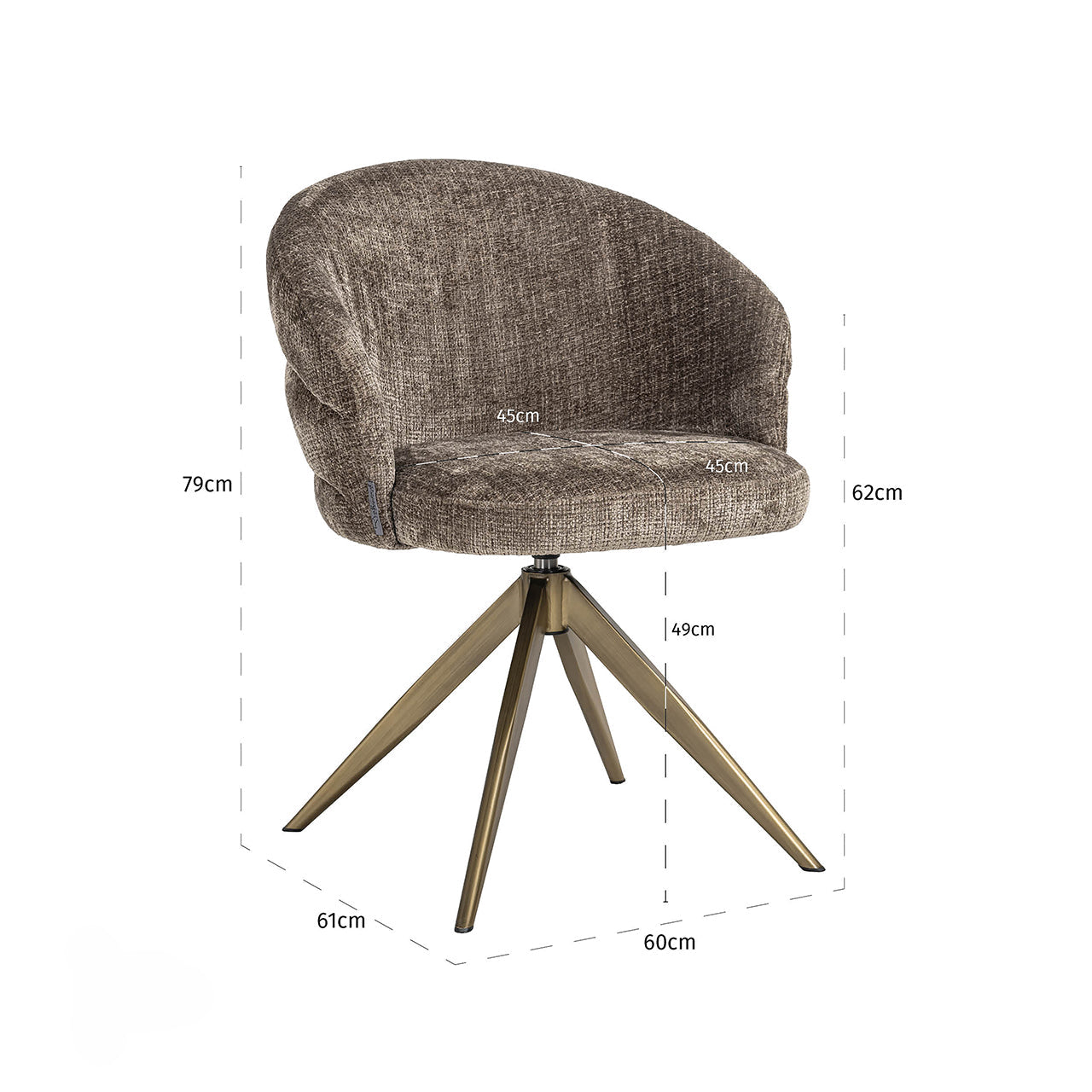 Eetkamerstoel Zendaya | Donkergrijze Stof