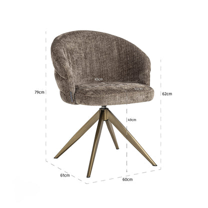 Eetkamerstoel Zendaya | Donkergrijze Stof