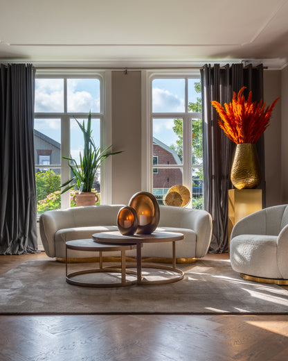Salontafelset Bloomville zwart eikenhout