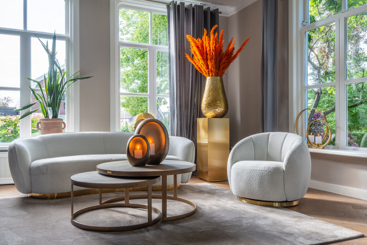 Salontafelset Bloomville zwart eikenhout