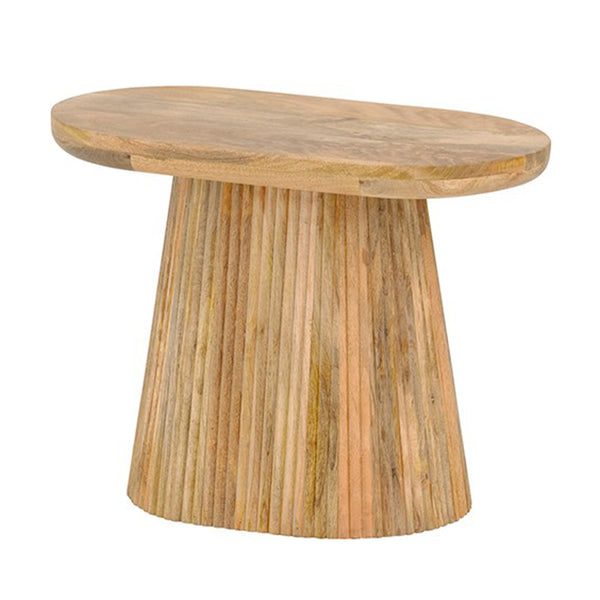Salontafel Lund naturel mangohout, vooraanzicht op witte achtergrond