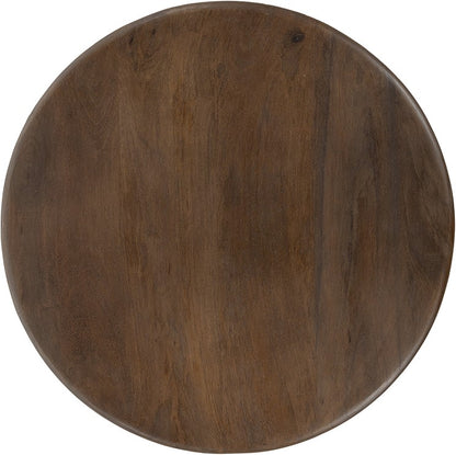 Salontafel Zodiac 60cm dark walnoot mango, bovenaanzicht op witte achtergrond