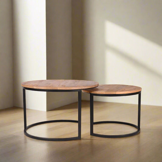 Salontafel Set Double | Naturel Mangohout