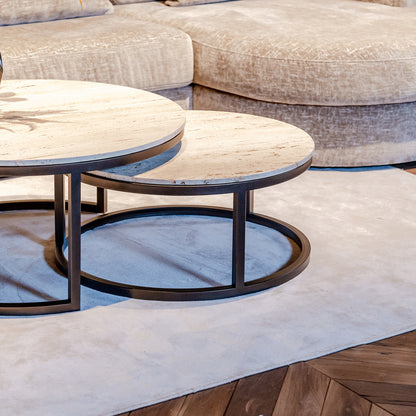 Salontafel Avalon | Set van 2 | Travertin | Brons
