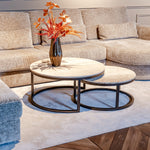 Salontafel Avalon | Set van 2 | Travertin | Brons