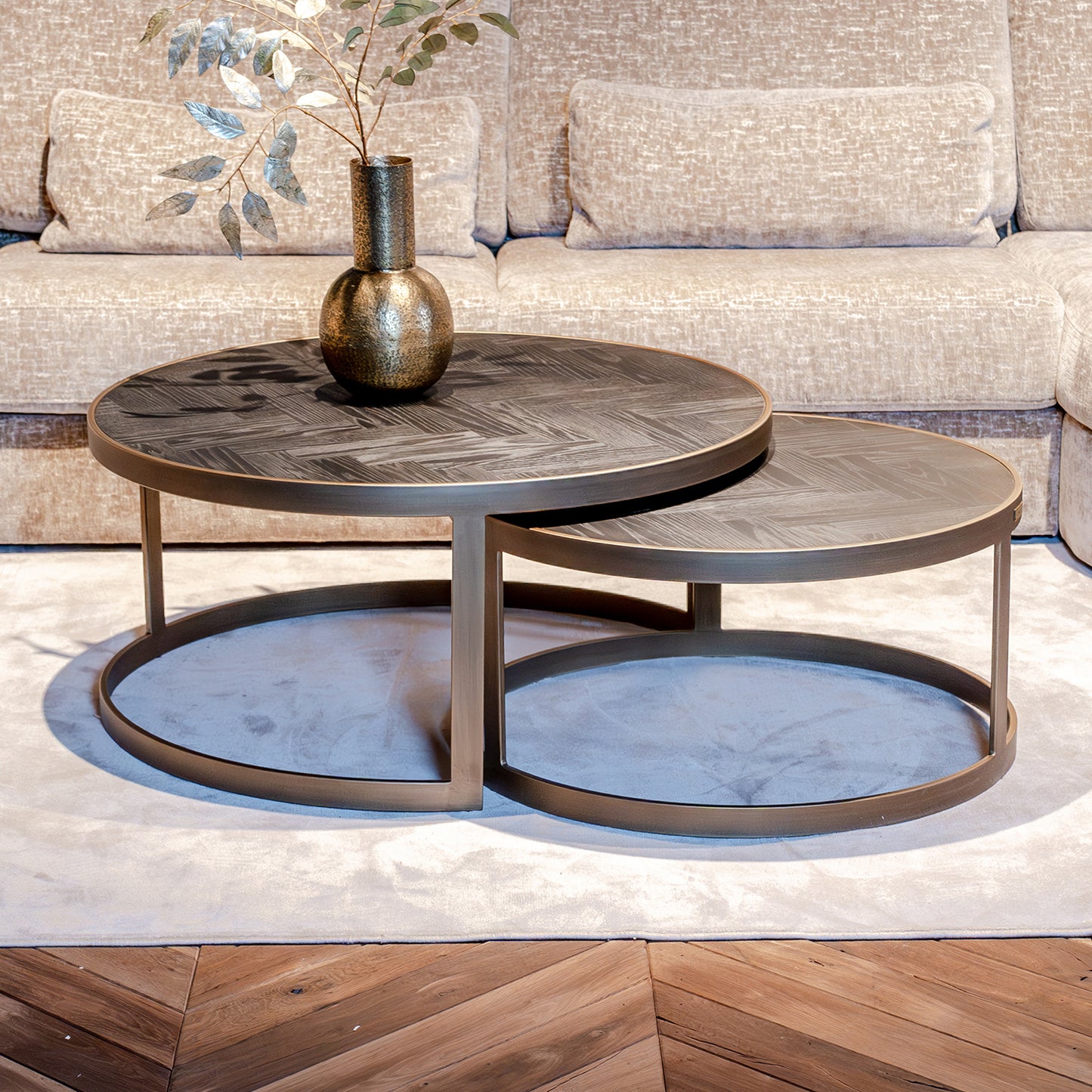 Salontafel Blackbone | Zwart Eikenhout | Set van 2