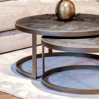 Salontafel Blackbone | Zwart Eikenhout | Set van 2