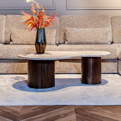 Salontafel Douglas | Mangohout en Travertin