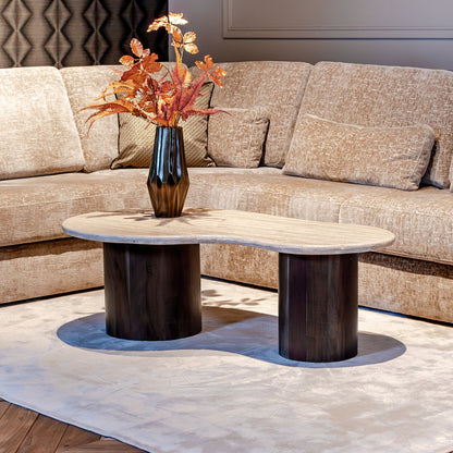 Salontafel Douglas | Mangohout en Travertin