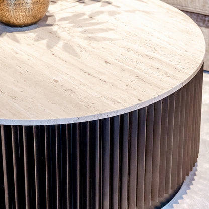 Salontafel Hampton | 90Ø | Travertin