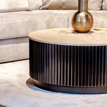 Salontafel Hampton | 90Ø | Travertin
