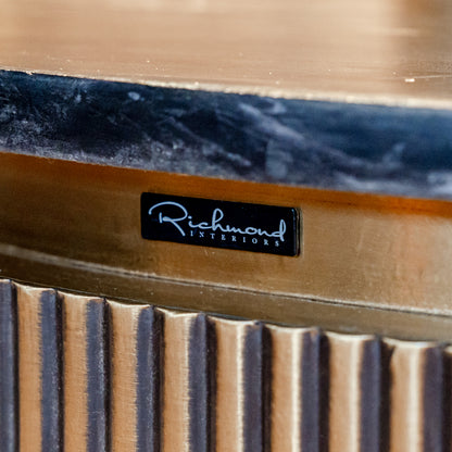 Salontafel Ironville | Rond | Zwart/Goud  Marmer