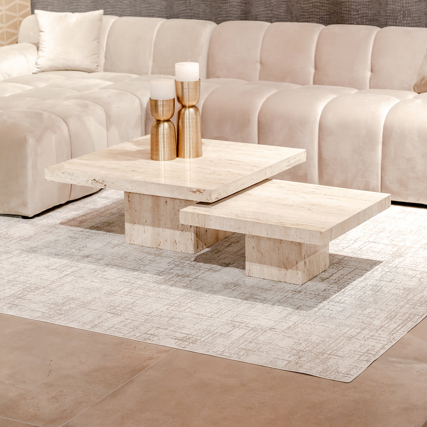 Salontafel La Cantera | Naturel Travertin | Set van 2