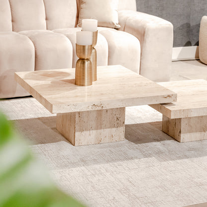 Salontafel La Cantera | Naturel Travertin | Set van 2