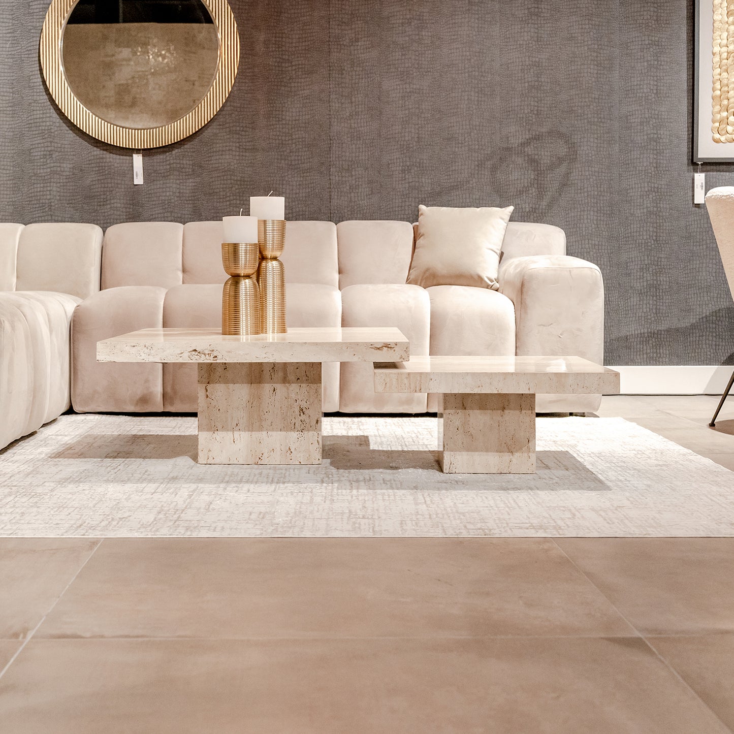 Salontafel La Cantera | Naturel Travertin | Set van 2