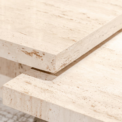 Salontafel La Cantera | Naturel Travertin | Set van 2