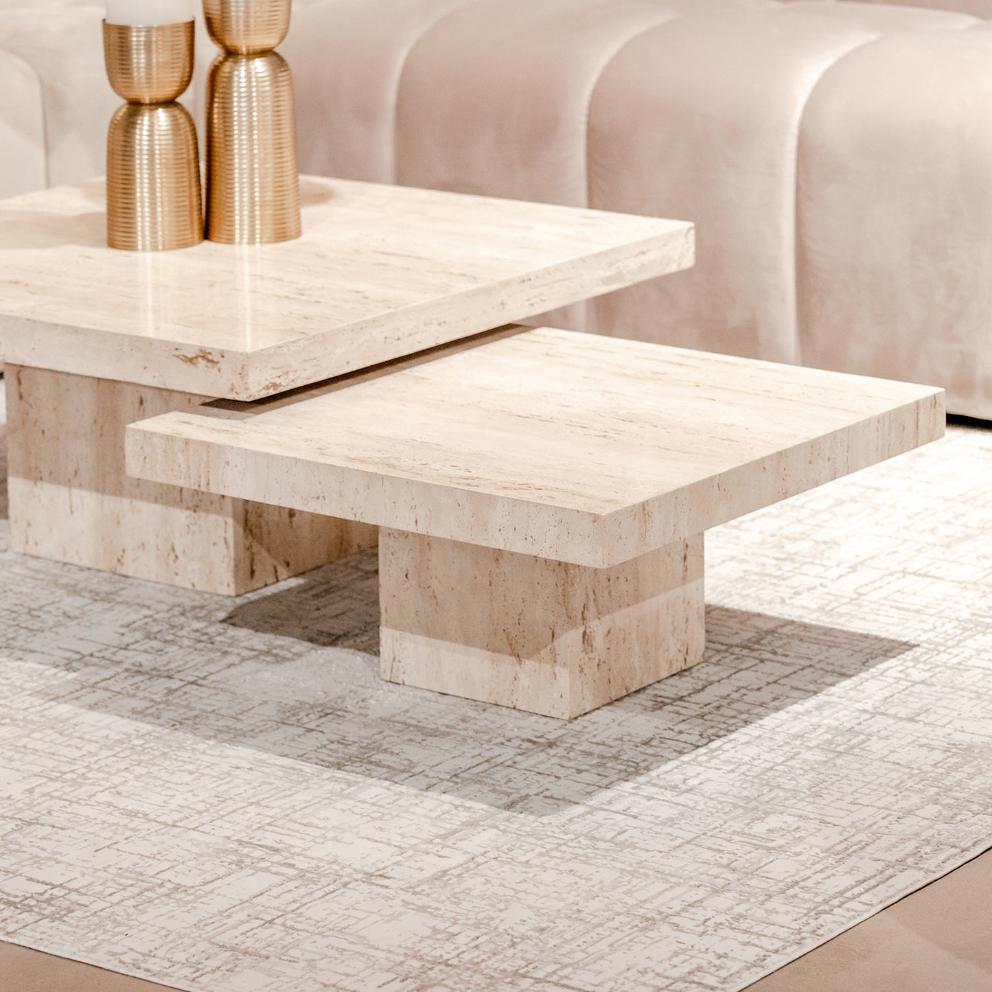 Salontafel La Cantera | Naturel Travertin | Set van 2