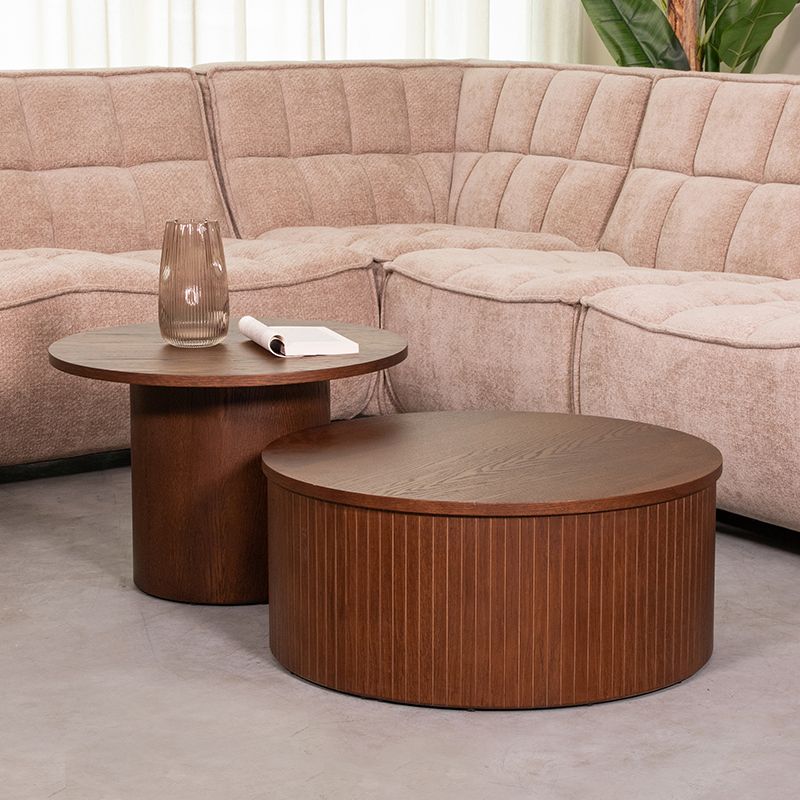 Salontafel Oliva | Walnoot Eikenhout | Ø70cm