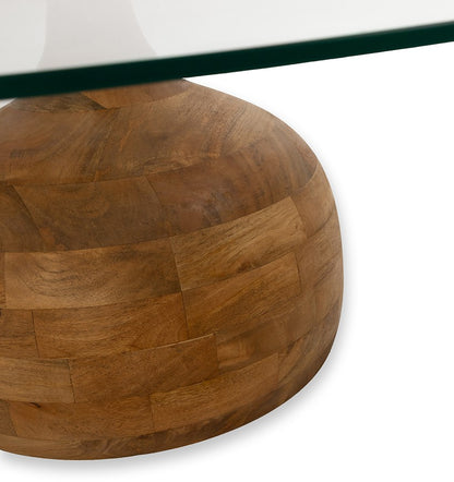 Salontafel Stella | Clear Glass | Naturel Mangohout