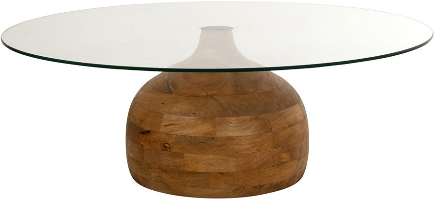 Salontafel Stella | Clear Glass | Naturel Mangohout