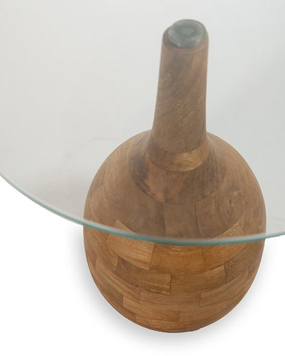 Salontafel Stella | Clear Glass | Naturel Mangohout