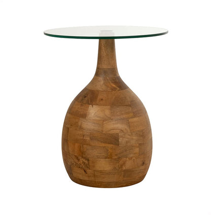 Salontafel Stella | Clear Glass | Naturel Mangohout