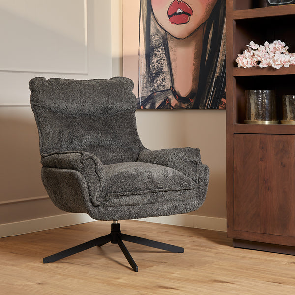 Fauteuil Vera | Donker Grijs Polyester