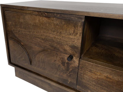 TV-Meubel Kaapstad mangohout walnoot, detail van het materiaal