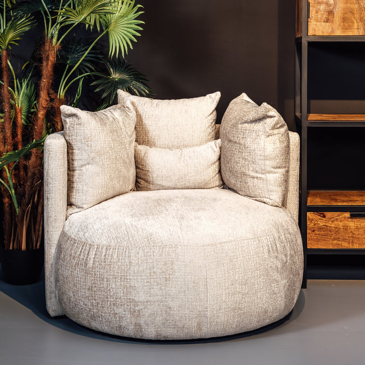 Fauteuil Roxy | Stof Naturel — Vooraanzicht - sfeer
