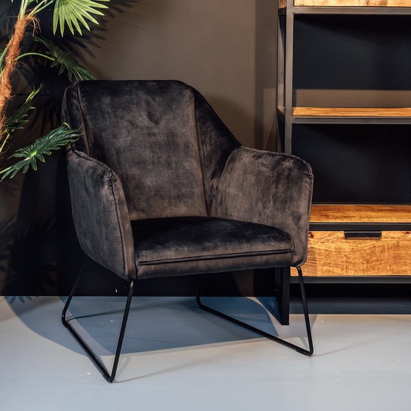 Fauteuil Yuno | Velvet Grijs
