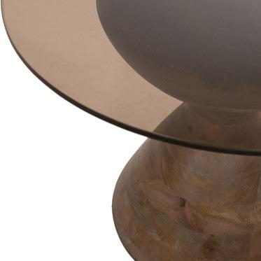 Bijzettafel Yves | Smoked Glass | Mangohout Walnoot