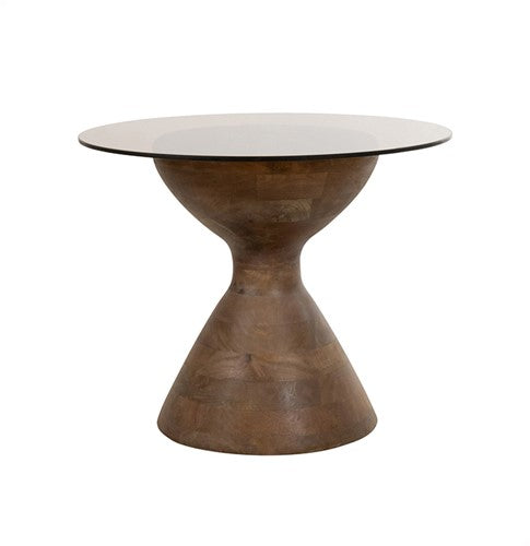 Bijzettafel Yves | Smoked Glass | Mangohout Walnoot