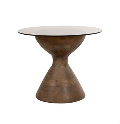 Bijzettafel Yves | Smoked Glass | Mangohout Walnoot