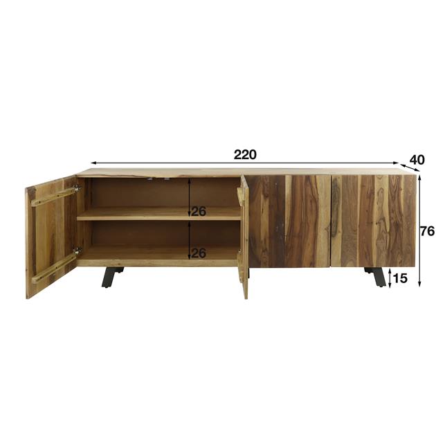 Dressoir Daytona | Naturel Notenhout